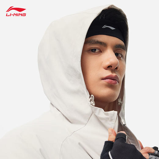 李宁（LI-NING）加绒保暖防风防泼水运动风衣男子24新款健身系列开衫外套AFDU089 【加绒】云母灰-1 商品图1