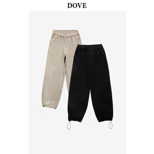 【懒人裤】松弛款宽松空气糯米感一体绒拖地阔腿休闲裤带收脚抽绳 商品图0