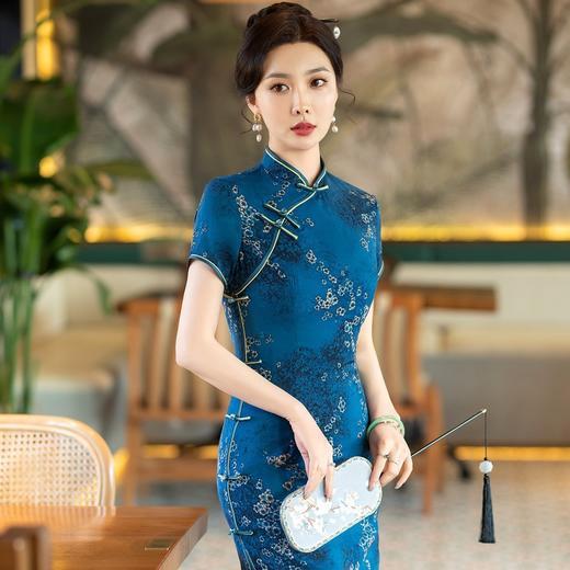 春季新款，花罗改良长款旗袍日常修身显瘦中国风时尚气质旗袍ZA-5186 商品图1