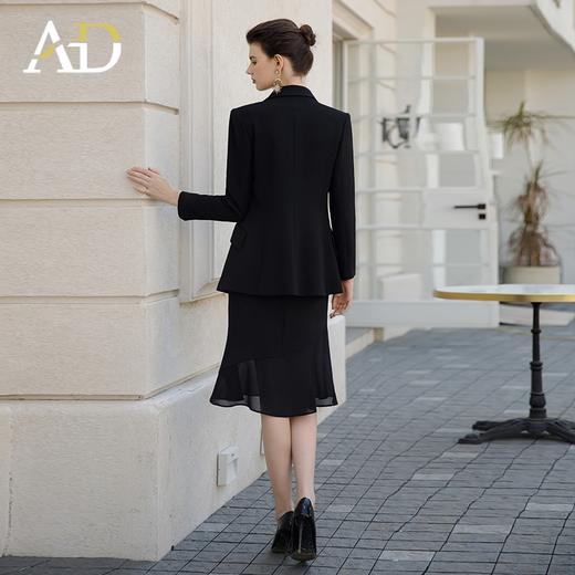 AD黑色西装外套女正式场合职业套装裙时尚无袖连衣裙职场通勤正装 商品图4