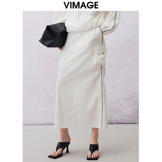 VIMAGE纬漫纪春季新款时尚休闲高腰显瘦半身裙V2106712 商品图5