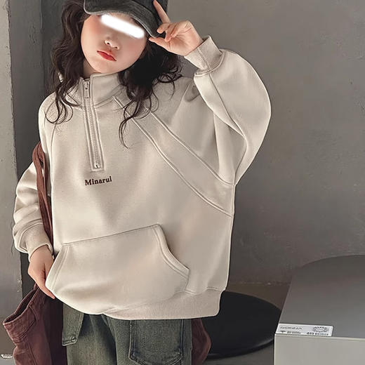 裁缝学苑TQ108立领半拉链卫衣纸样儿童新款童装套头衫拼接上衣样板 商品图3