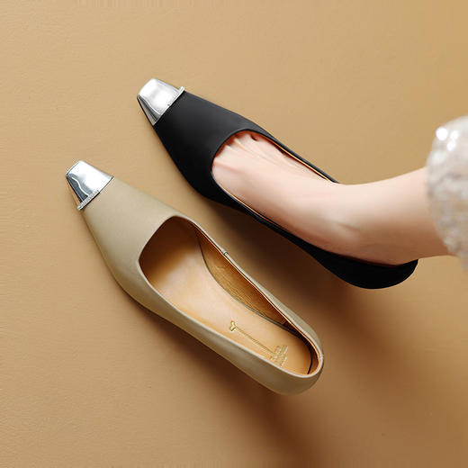 【预售5天】优雅百搭，拼接新款里外全皮高跟单鞋HCY&5163 商品图6