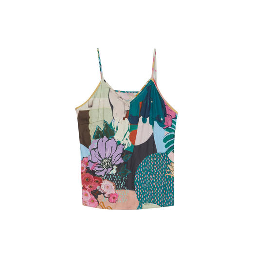 谜底花色性感小吊带女2024春季新款复古风印花上衣无袖241MN0138 商品图4