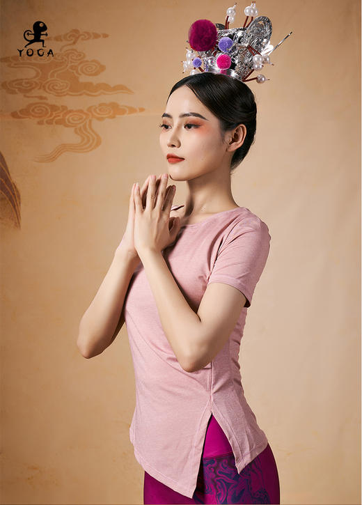 壁虎瑜伽【2402SY280】圆领修腰短袖T恤【5天发货】 商品图1