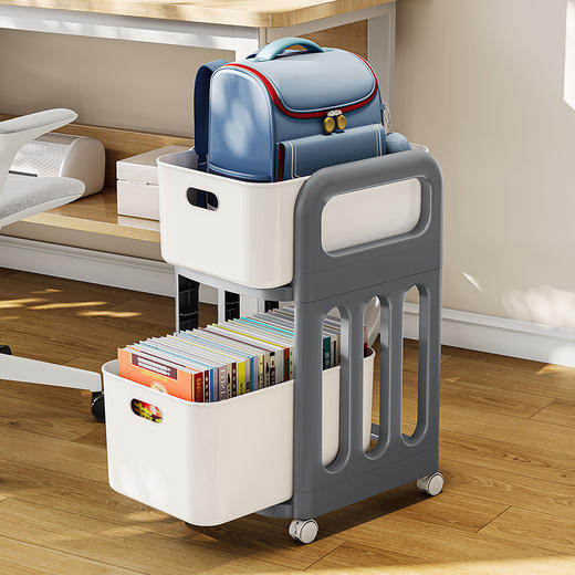 【利用桌下空间 轻松收纳】桌下移动小推车 拓展桌下新空间 各种杂物 尽收囊中 桌边桌下都可用 商品图1