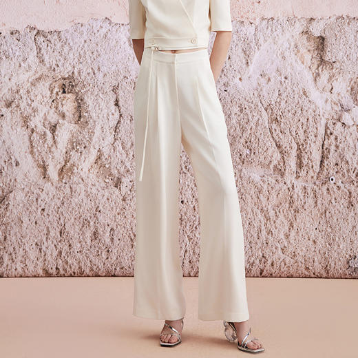 VIMAGE纬漫纪春季新款气质通勤百搭显瘦高腰直筒裤子V2105711 商品图3