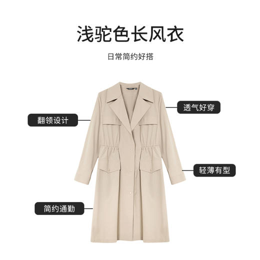 【商场同款】CNG4297 轻薄风衣 科技感面料结合大翻领领设计平整有型，职场搭配更有范儿，收腰设计显比例好，好穿好搭配 飘逸有型 商品图4