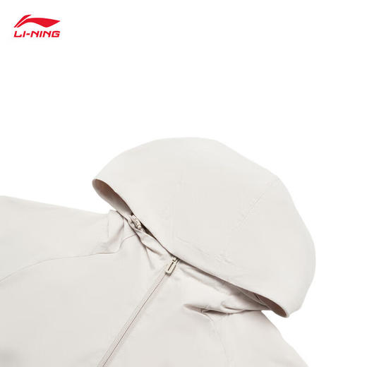李宁（LI-NING）加绒保暖防风防泼水运动风衣男子24新款健身系列开衫外套AFDU089 【加绒】云母灰-1 商品图4
