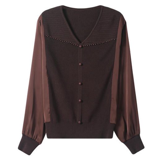 CC89-99810荷叶边V领妈妈减龄时尚针织衫 商品图4