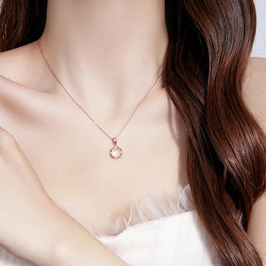【四叶圆心】S925银圆形芙蓉晶项链【JHY-N001436B】 商品图2