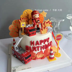 消防员男孩周岁蛋糕