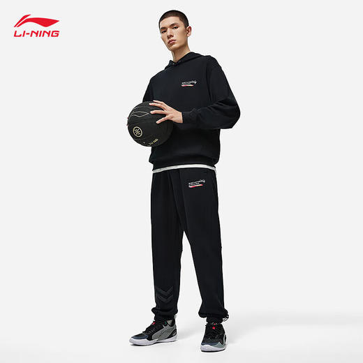 李宁韦德生活系列丨卫裤男子卫裤2024春季字母印花束脚运动裤AKLU013 商品图0