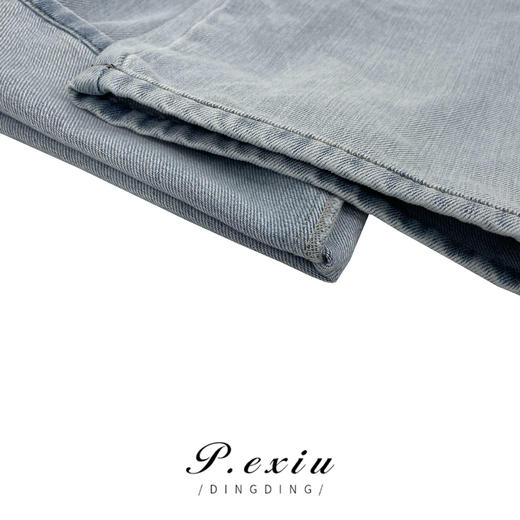 03-3潘依绣丁丁宠粉设计感小众复古宽松阔腿直筒牛仔裤 D5801 商品图3