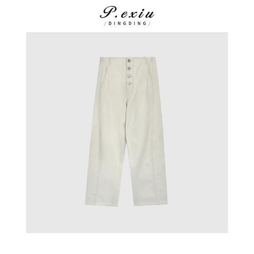 04-10潘依绣丁丁宠粉100%棉韩系设计感气质简约直筒牛仔裤 D6172 商品图1