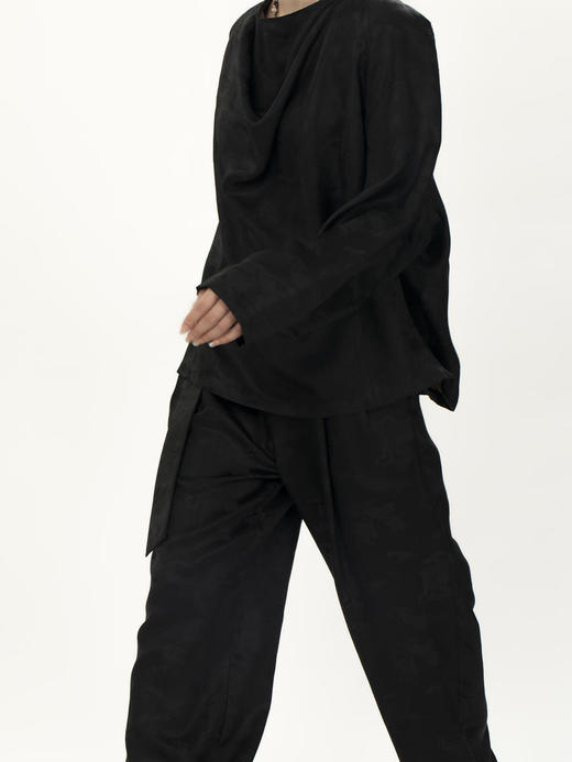 微瑕秒杀|  盛唐牡丹 |市隐系列一字肩宽松上衣[特价品]](特殊商品不退不换) 商品图2