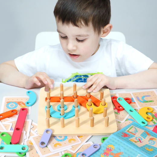 蒙氏大号百变形状拼搭套柱玩具幼儿宝宝早教拼图益智力3-6岁 商品图2
