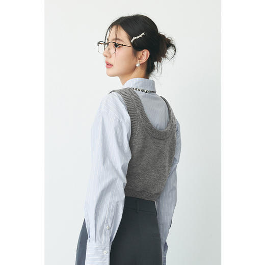 【严选】诗凡黎春短款假两件上衣SF2330031 商品图4