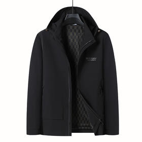 【可拆卸帽】【新款DWY】大依优型大码休闲夹克外套胖子大码男休闲宽松加肥加大上衣外套