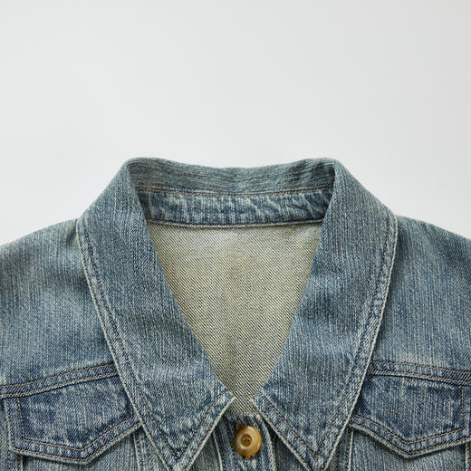 谜底水洗牛仔连衣裙短袖女2024春新款丹宁风亲肤中长裙241ML0137 商品图3