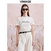 VIMAGE纬漫纪夏季新款时尚百搭打底舒适圆领印花T恤女V2102705 商品缩略图0