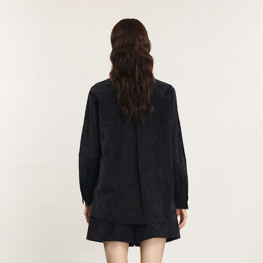 谜底衬衣套装女2024春新款绣花衬衫长袖直筒短裤两件套241MTZ0127 商品图2