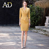 AD高级感主持人正装中袖假两件连衣裙气质包臀裙子 商品缩略图0