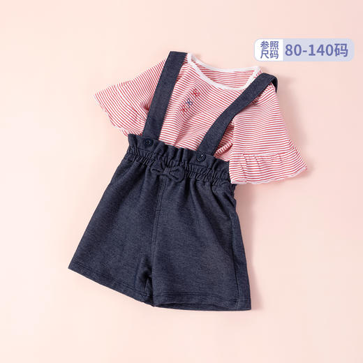 贝贝怡女童日系甜美短袖吊带短裤分体套装212T2266
 商品图10