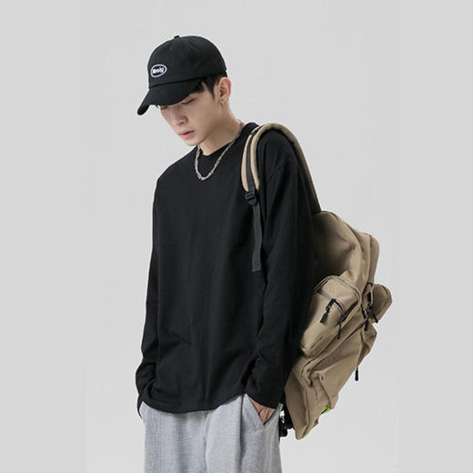 【E茉莉】99元3件！【任选3件+购物车拍】细腻有光泽，穿起来更加舒服。内搭外穿都有型！男女同款长袖T恤8色任选！ 商品图3