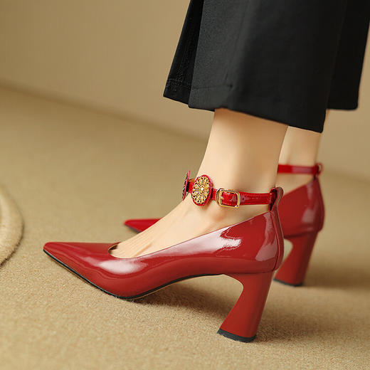 【预售5天】法式晚风单鞋，新款牛皮尖头高跟浅口女鞋LD&6716 商品图5