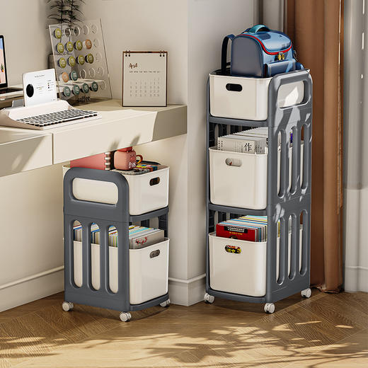 【利用桌下空间 轻松收纳】桌下移动小推车 拓展桌下新空间 各种杂物 尽收囊中 桌边桌下都可用 商品图0