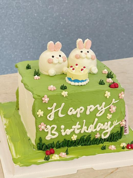 可爱兔兔方形蛋糕 商品图0