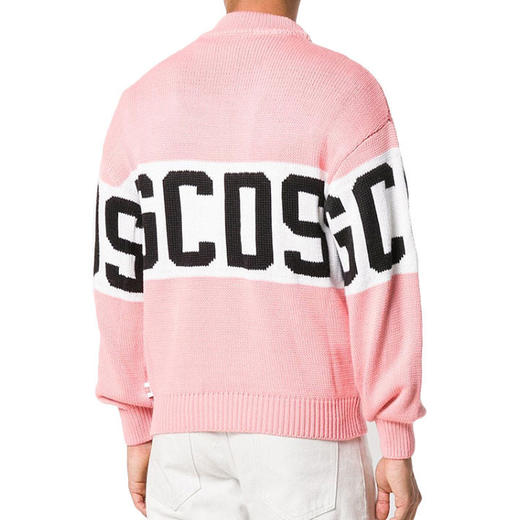 GCDS 男士字母徽标提花混纺羊毛针织衫 粉色 ACC94U020050 ROSA 商品图2