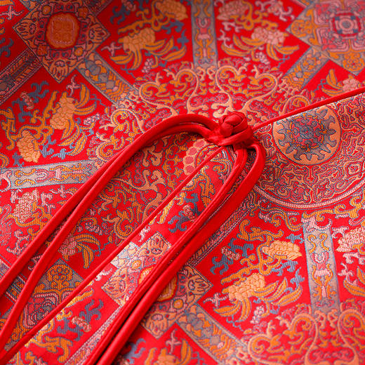 复古国风新中式，女装春季人丝提花缎红色上衣外套WLZD-2403104 商品图3