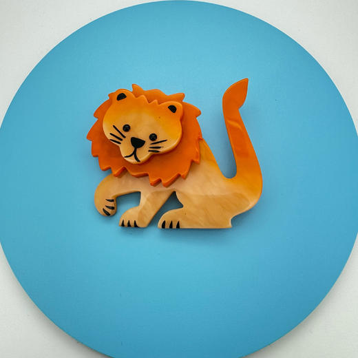 北京仓｜Bijoux Pavone-Mango Leo Lion-橙色 小狮子 胸针［法国设计师］ 商品图0