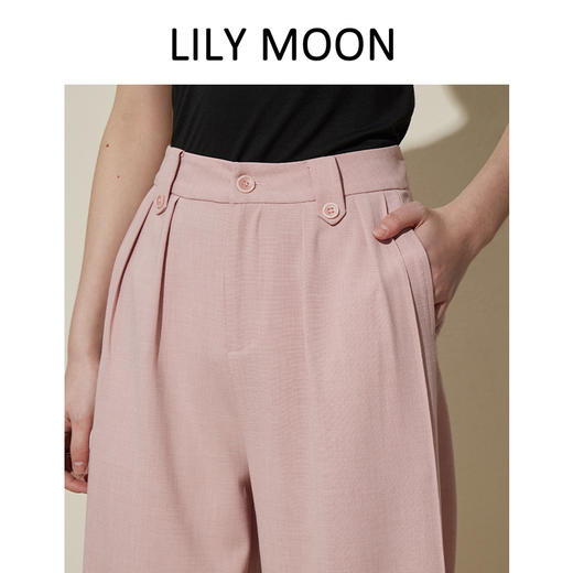 【夏季凉感】Lilymoon 夏新款麻感休闲阔腿直筒裤垂顺宽松气质不易皱 商品图3