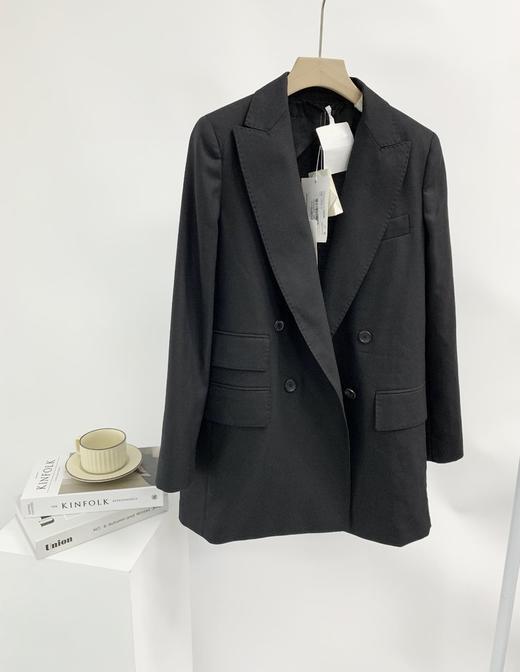 丝毛混纺黑西装外套 意大利进口羊毛 回旋纹路肌理感 宝藏通勤西装单品 大气松弛 商品图6