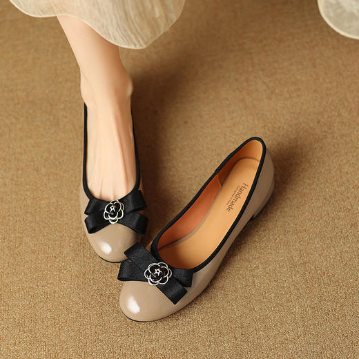 【预售5天】春夏新款，平跟里外全皮拼色单鞋LD-6712 商品图6