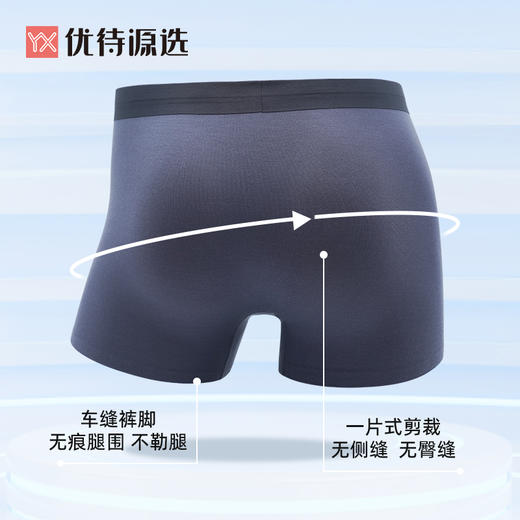 【59元3条，数量拍3】优待源选男士莫代尔棉内裤柔软透气平角裤青年男四角裤运动大码短裤头裤衩YXNM002 商品图3