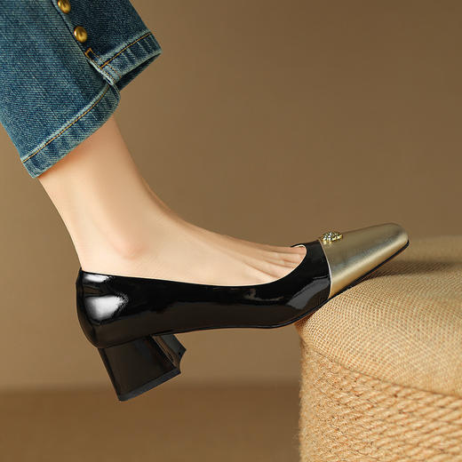 【预售5天】春夏新款，粗跟里外全真皮单鞋LD&6713 商品图8