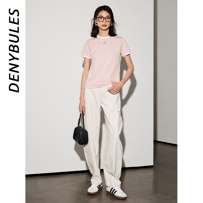 【显瘦遮肉舒爽】DENYBULES高腰时尚破洞香蕉裤