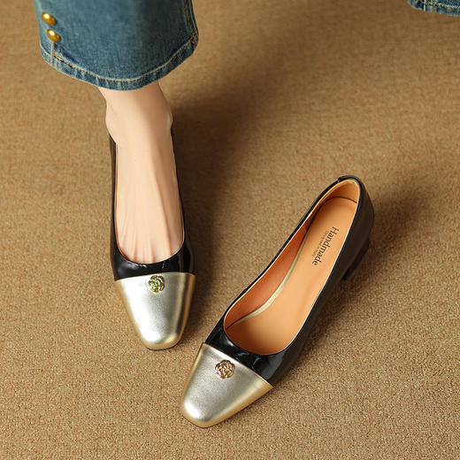 【预售5天】春夏新款，粗跟里外全真皮单鞋LD&6713 商品图9