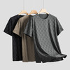 【Q】【冰丝高弹】【新款DK】大依优型大码圆领短袖T恤加肥加大弹力透气宽松休闲男装半袖上衣 商品缩略图1