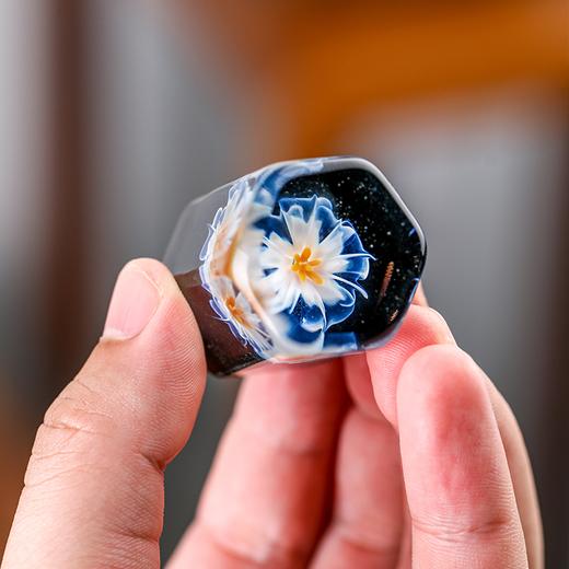 禾器花语·星悦盖置 手工花朵 盖托 玻璃创意摆件 茶道零配件 商品图2