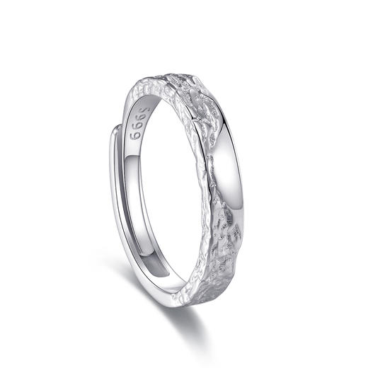 KADER卡蒂罗 甜蚀冰川 999足银 情侣对戒小众素圈开口可调节对戒 简约百搭极简风配饰 纪念日礼物礼盒 送女友 商品图4