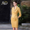 AD高级感主持人正装中袖假两件连衣裙气质包臀裙子 商品缩略图2