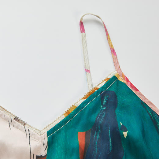 谜底花色性感小吊带女2024春季新款复古风印花上衣无袖241MN0138 商品图3