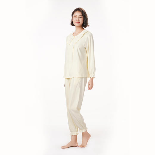 都市丽人生活家居春夏睡衣女RC拉架家居服薄款长袖长裤女士套装LH42A7 商品图2