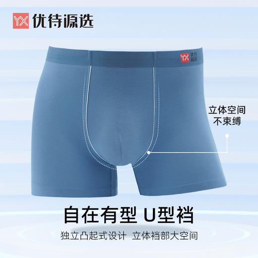 【59元3条，数量拍3】优待源选男士内裤四角短裤衩青年平角大码裤头YXNM006 商品图3