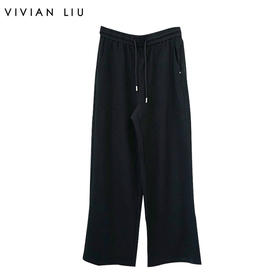 VIVIAN LIU薇薇安刘TR2417507春女装新款腰松紧阔腿针织直筒裤
